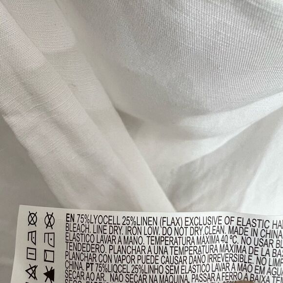 NWT White Linen Blend Cutout Side Slit Midi Dress - Picture 7 of 8
